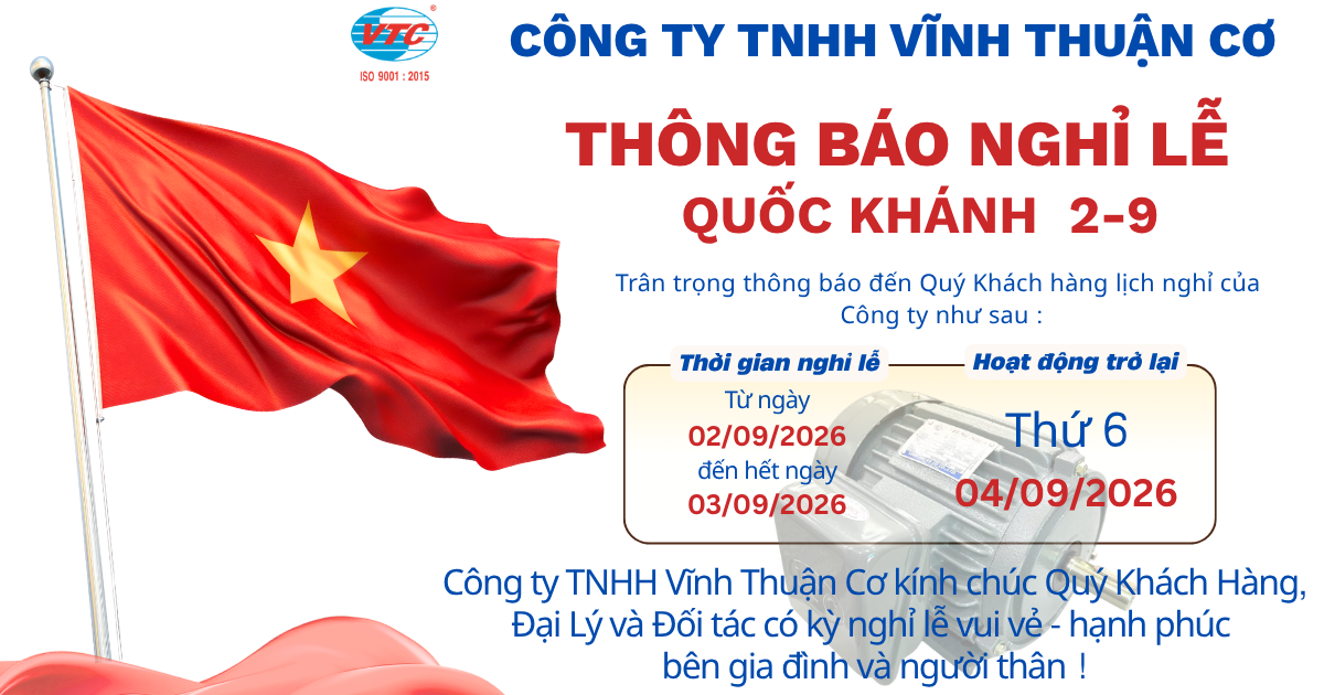 THÔNG BÁO NGHỈ LỄ QUỐC KHÁNH 02/09